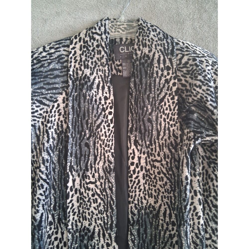 Retro Pinup Coat Jacket Clio 2 Sz 10 Velour Animal Print Open Evening Formal - Picture 10 of 11
